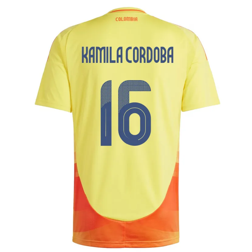 Danxen Barn Colombia Sara Kamila Córdoba #16 Gul Hjemmetrøye Drakt Trøye 24-26 Skjorter T-Skjorte