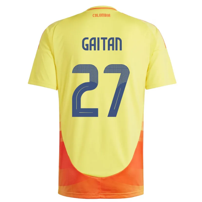Danxen Barn Colombia Natalia Gaitán #27 Gul Hjemmetrøye Drakt Trøye 24-26 Skjorter T-Skjorte