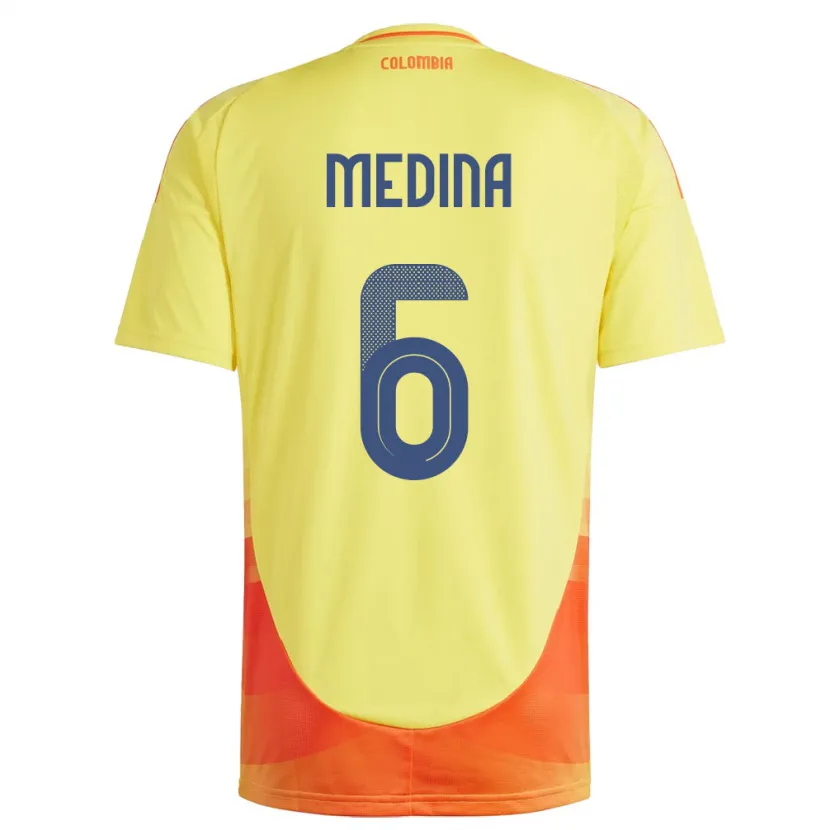 Danxen Barn Colombia Paula Medina #6 Gul Hjemmetrøye Drakt Trøye 24-26 Skjorter T-Skjorte
