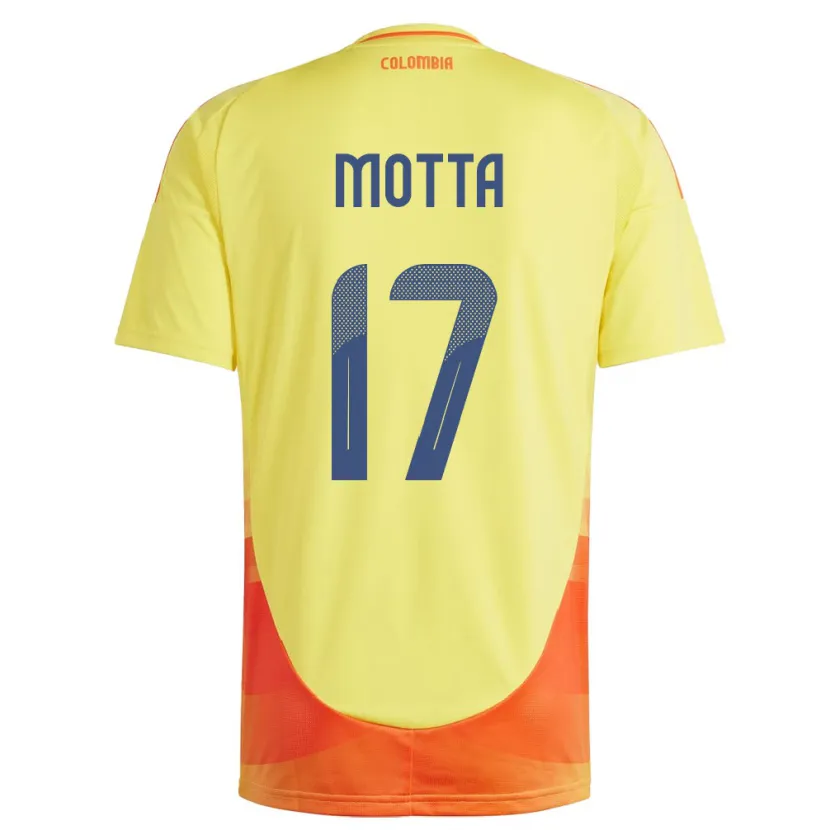 Danxen Barn Colombia Cristina Motta #17 Gul Hjemmetrøye Drakt Trøye 24-26 Skjorter T-Skjorte