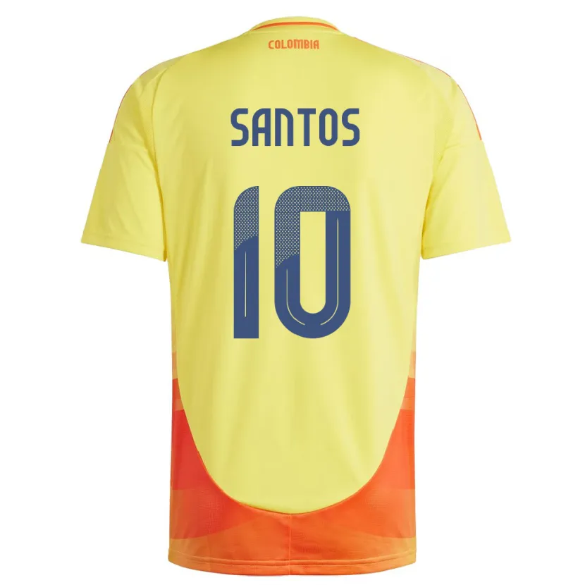 Danxen Barn Colombia Leicy Santos #10 Gul Hjemmetrøye Drakt Trøye 24-26 Skjorter T-Skjorte