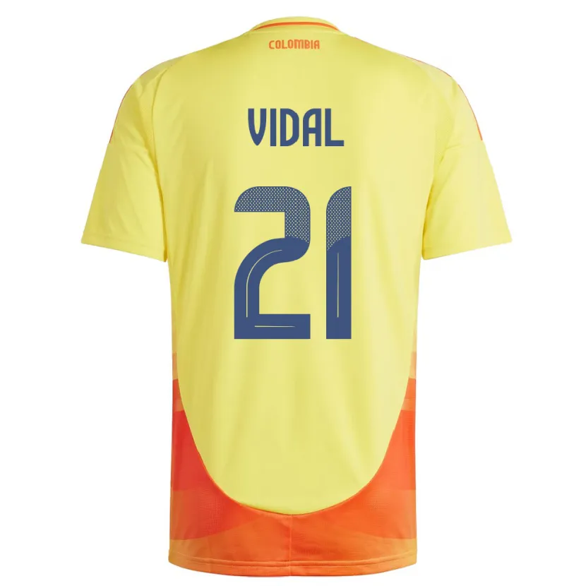 Danxen Barn Colombia Ingrid Vidal #21 Gul Hjemmetrøye Drakt Trøye 24-26 Skjorter T-Skjorte