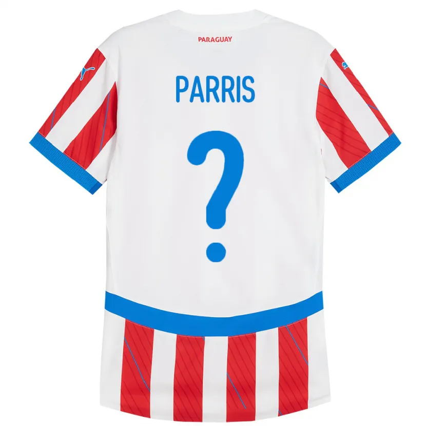 Danxen Barn Paraguay Mattías Parris #0 Hvit Rød Hjemmetrøye Drakt Trøye 24-26 Skjorter T-Skjorte
