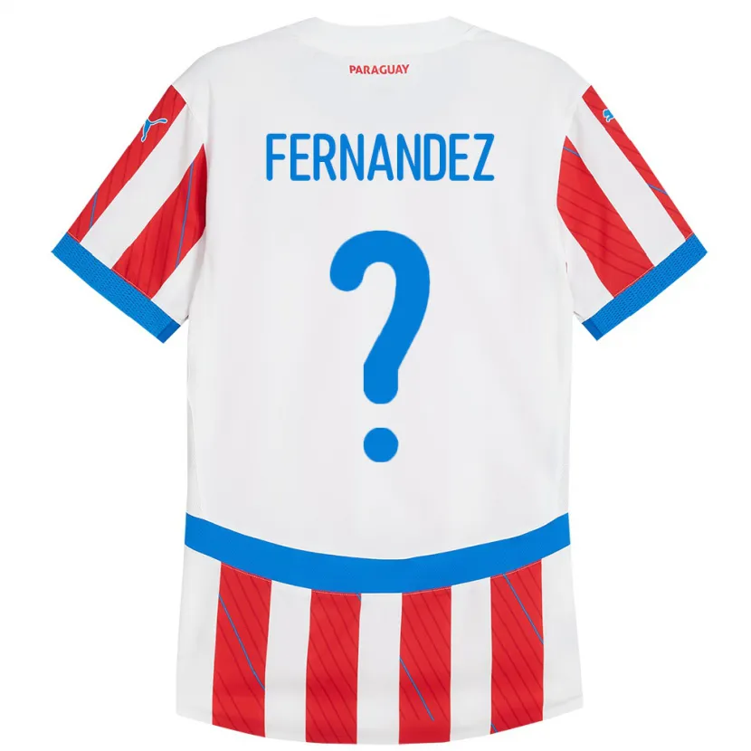 Danxen Barn Paraguay Diego Fernández #0 Hvit Rød Hjemmetrøye Drakt Trøye 24-26 Skjorter T-Skjorte
