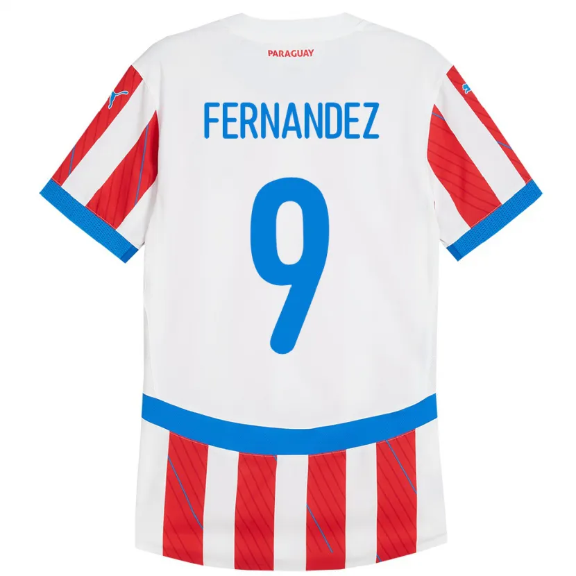 Danxen Barn Paraguay David Fernández #9 Hvit Rød Hjemmetrøye Drakt Trøye 24-26 Skjorter T-Skjorte
