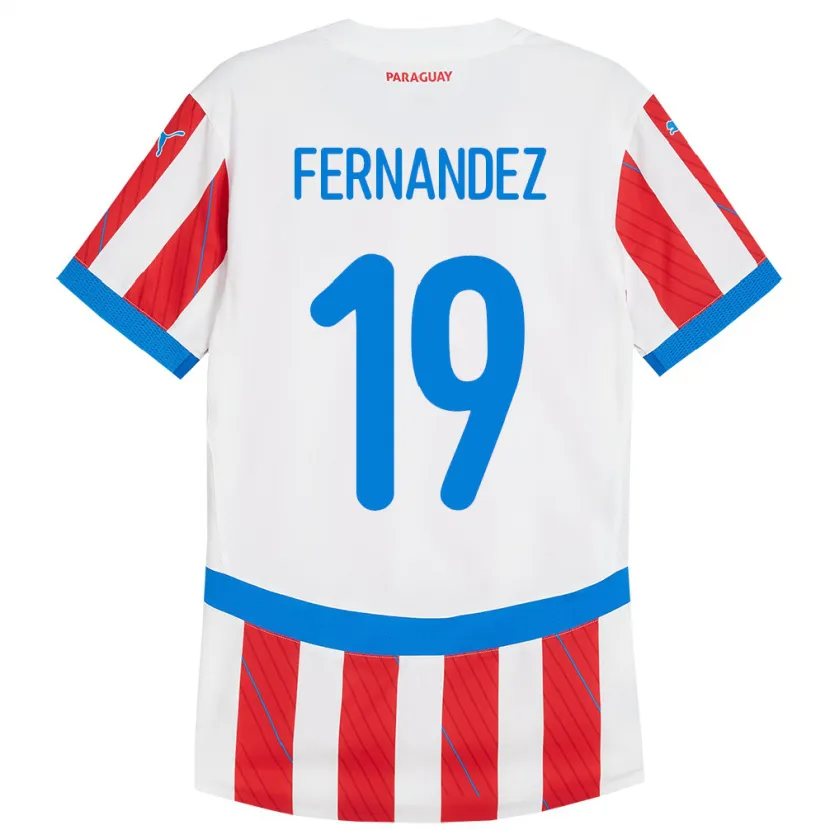 Danxen Barn Paraguay Rebeca Fernández #19 Hvit Rød Hjemmetrøye Drakt Trøye 24-26 Skjorter T-Skjorte
