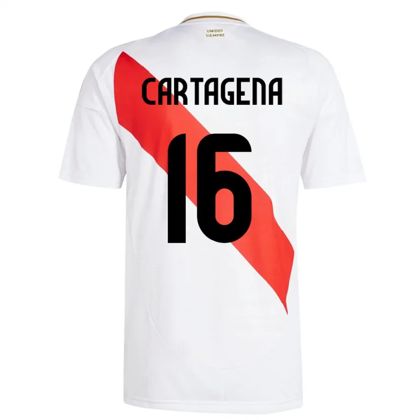 Danxen Barn Peru Wilder Cartagena #16 Hvit Hjemmetrøye Drakt Trøye 24-26 Skjorter T-Skjorte