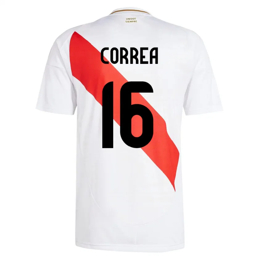 Danxen Barn Peru Eslyn Correa #16 Hvit Hjemmetrøye Drakt Trøye 24-26 Skjorter T-Skjorte