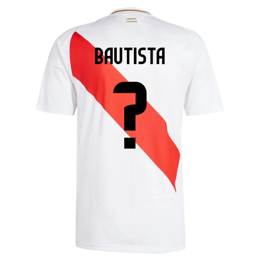 Danxen Barn Peru César Bautista #0 Hvit Hjemmetrøye Drakt Trøye 24-26 Skjorter T-Skjorte
