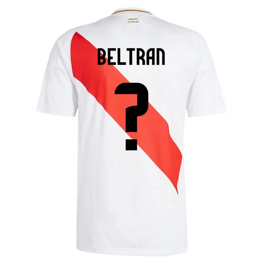 Danxen Barn Peru Adrián Beltrán #0 Hvit Hjemmetrøye Drakt Trøye 24-26 Skjorter T-Skjorte