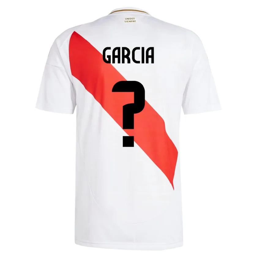 Danxen Barn Peru Gian García #0 Hvit Hjemmetrøye Drakt Trøye 24-26 Skjorter T-Skjorte
