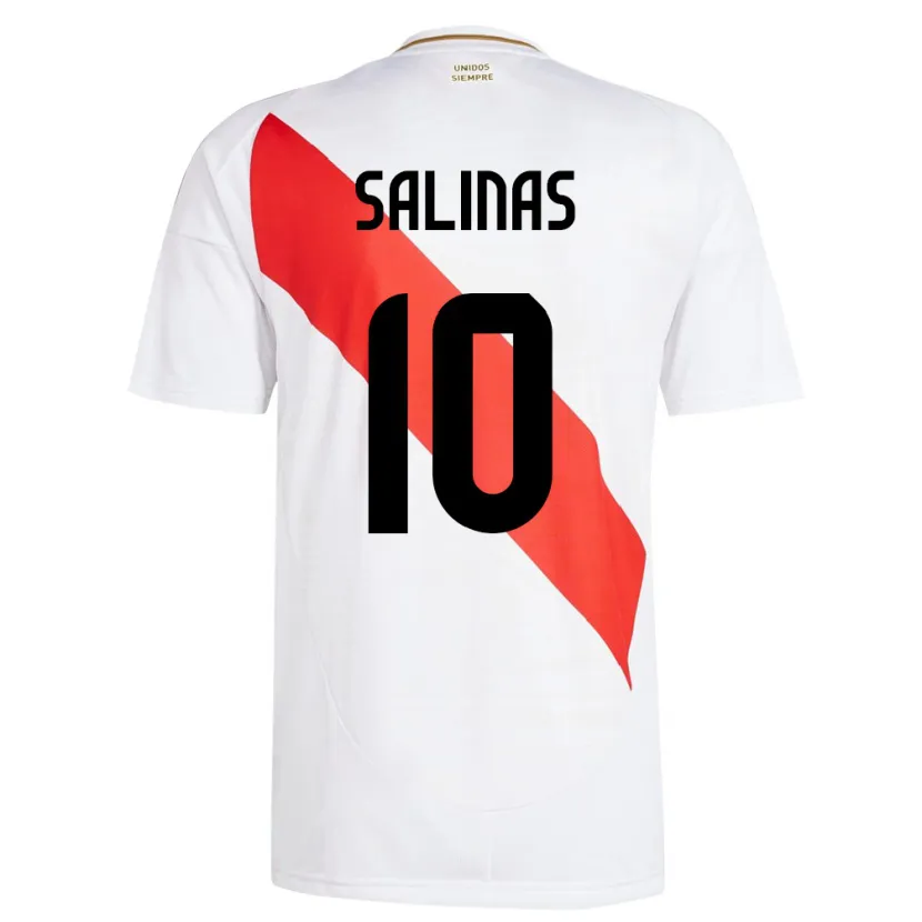 Danxen Barn Peru Thiago Salinas #10 Hvit Hjemmetrøye Drakt Trøye 24-26 Skjorter T-Skjorte