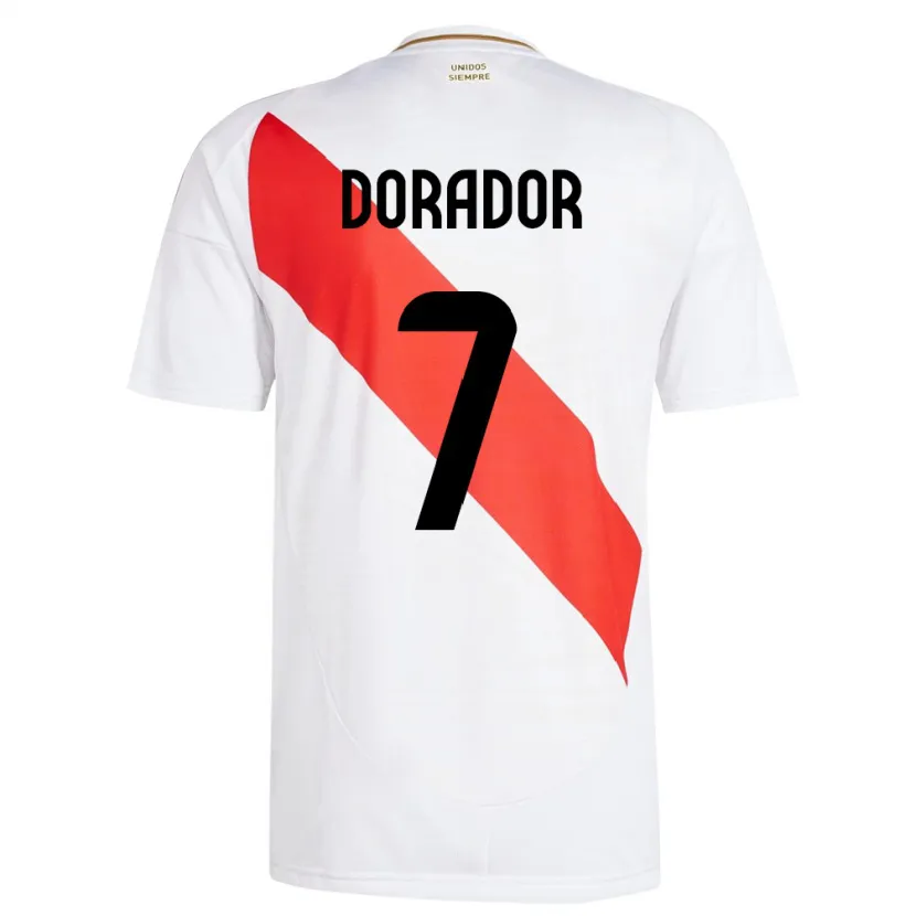 Danxen Barn Peru Sandy Dorador #7 Hvit Hjemmetrøye Drakt Trøye 24-26 Skjorter T-Skjorte