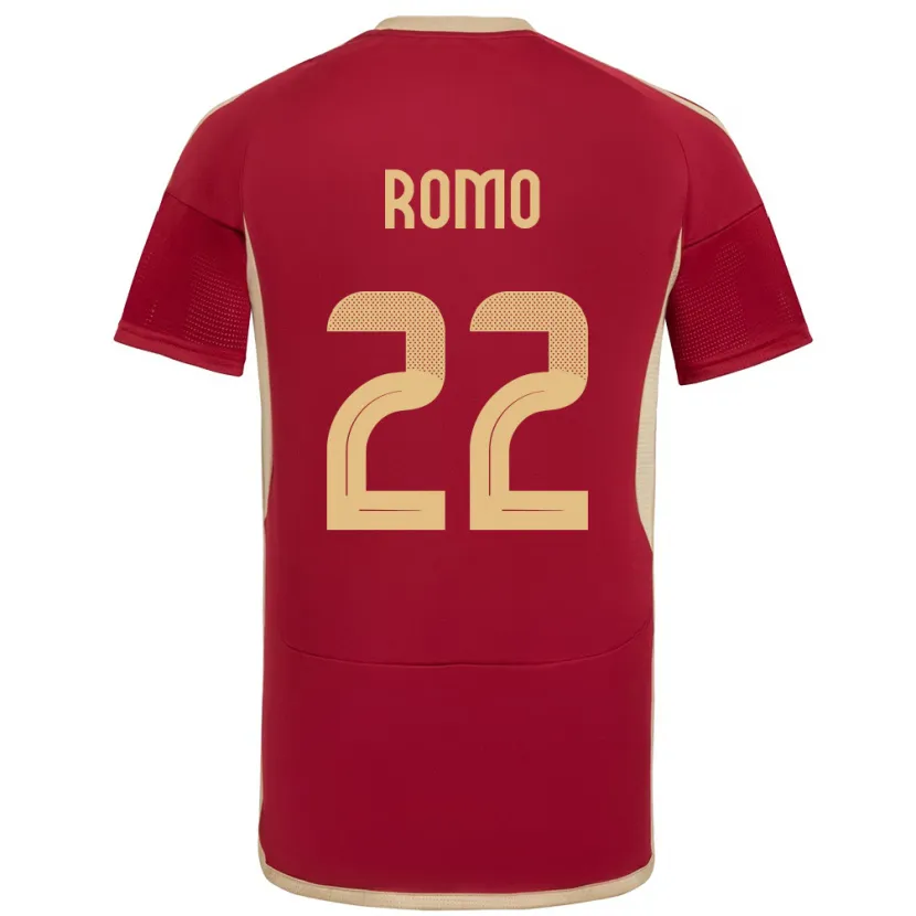 Danxen Barn Venezuela Rafael Romo #22 Burgunder Hjemmetrøye Drakt Trøye 24-26 Skjorter T-Skjorte