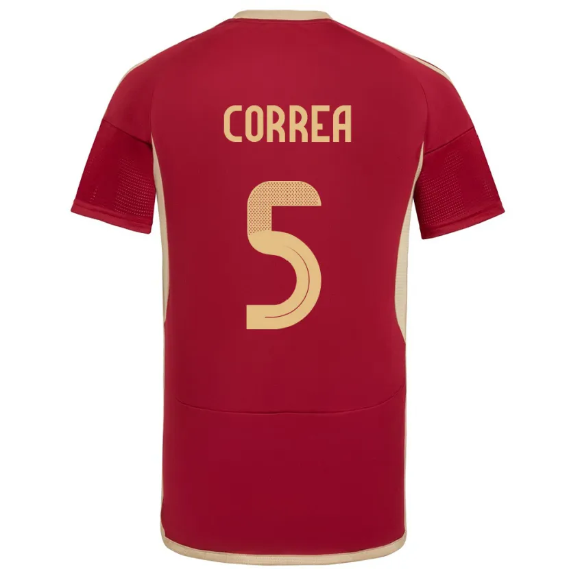 Danxen Barn Venezuela José Correa #5 Burgunder Hjemmetrøye Drakt Trøye 24-26 Skjorter T-Skjorte