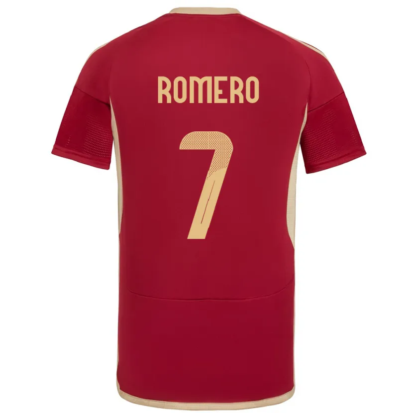 Danxen Barn Venezuela Leenhan Romero #7 Burgunder Hjemmetrøye Drakt Trøye 24-26 Skjorter T-Skjorte