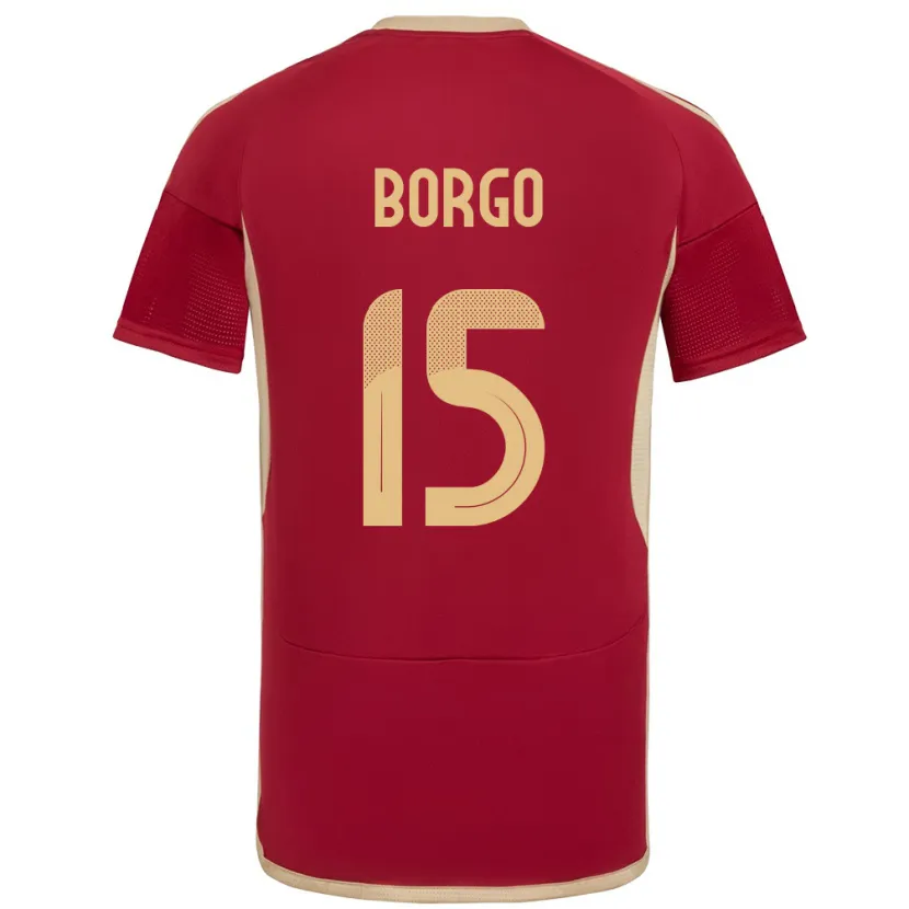 Danxen Barn Venezuela Ángel Borgo #15 Burgunder Hjemmetrøye Drakt Trøye 24-26 Skjorter T-Skjorte