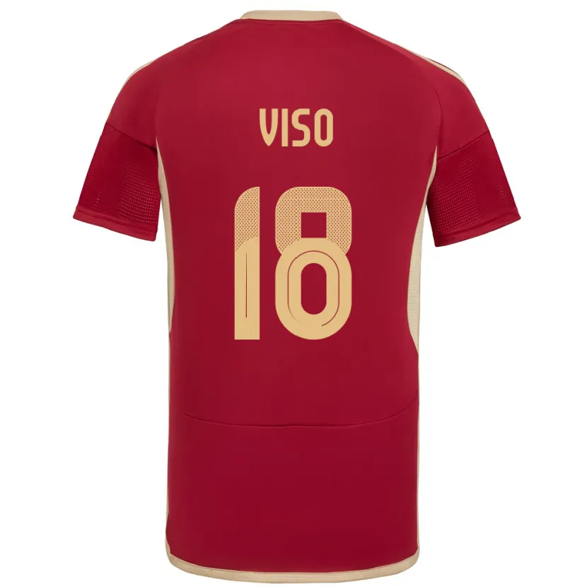 Danxen Barn Venezuela Ysaura Viso #18 Burgunder Hjemmetrøye Drakt Trøye 24-26 Skjorter T-Skjorte