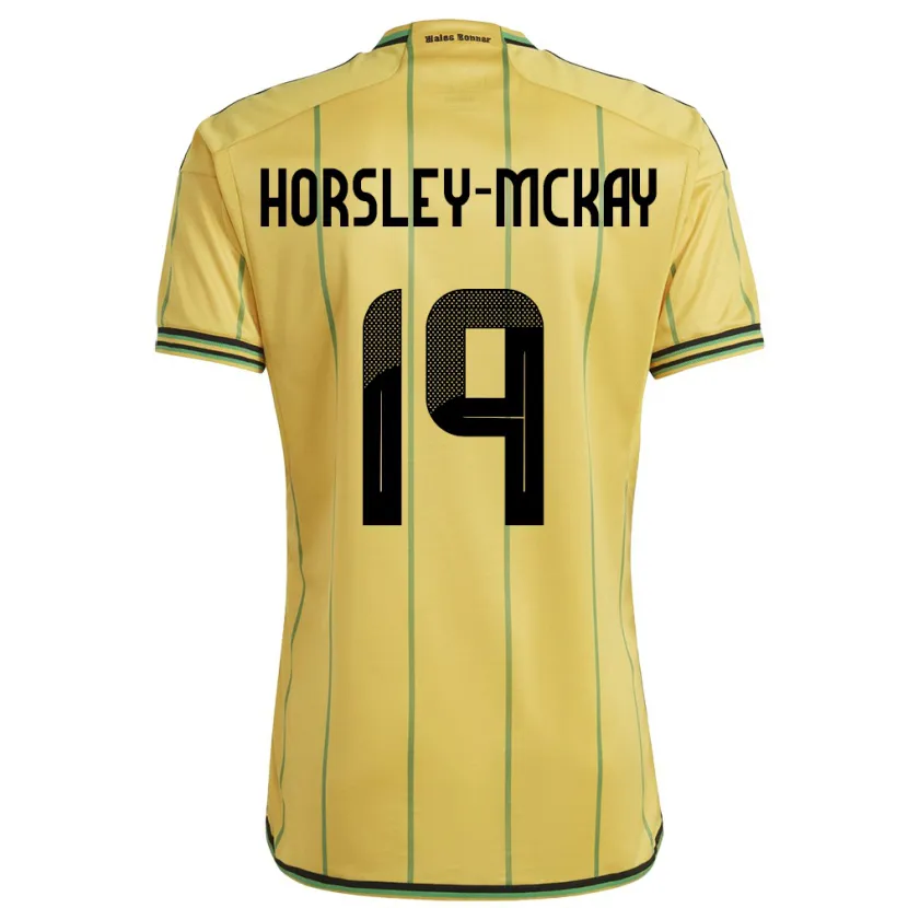 Danxen Barn Jamaica Kyron Horsley-Mckay #19 Gul Hjemmetrøye Drakt Trøye 24-26 Skjorter T-Skjorte
