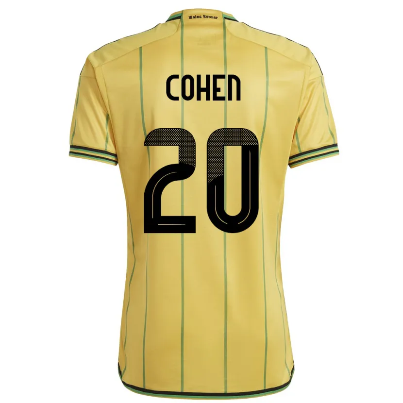 Danxen Barn Jamaica Dunsting Cohen #20 Gul Hjemmetrøye Drakt Trøye 24-26 Skjorter T-Skjorte