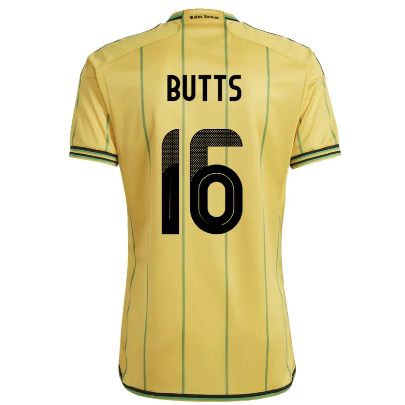 Danxen Barn Jamaica Njeri Butts #16 Gul Hjemmetrøye Drakt Trøye 24-26 Skjorter T-Skjorte