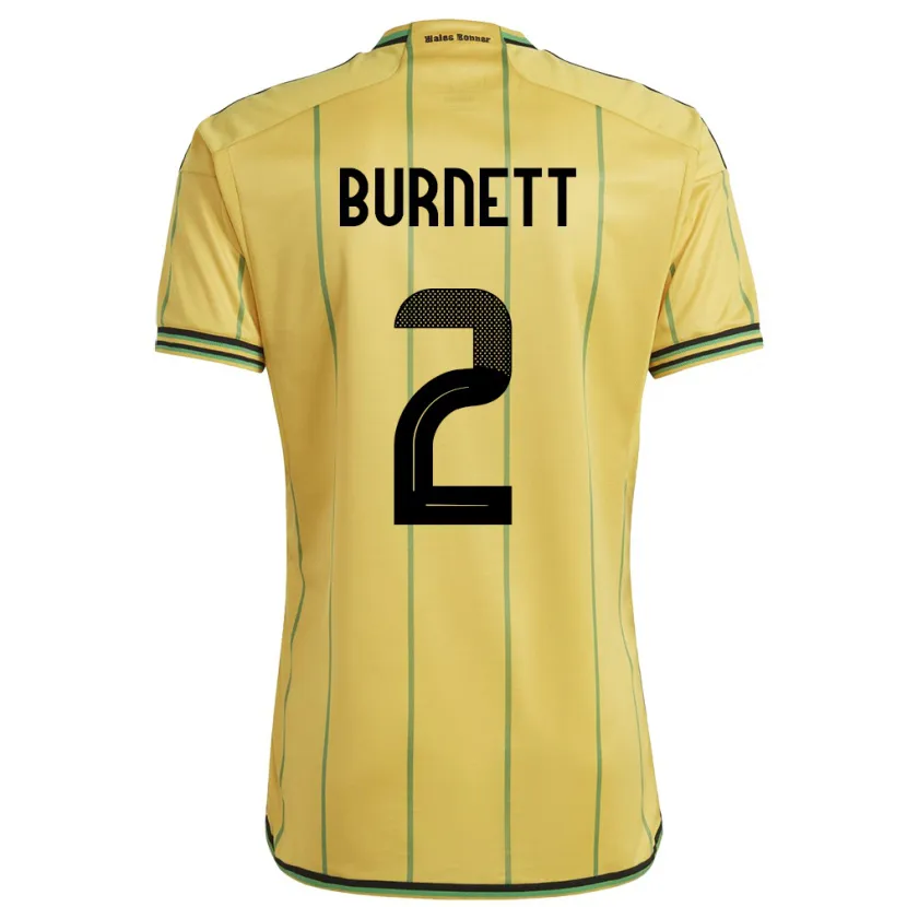 Danxen Barn Jamaica Theanna Burnett #2 Gul Hjemmetrøye Drakt Trøye 24-26 Skjorter T-Skjorte