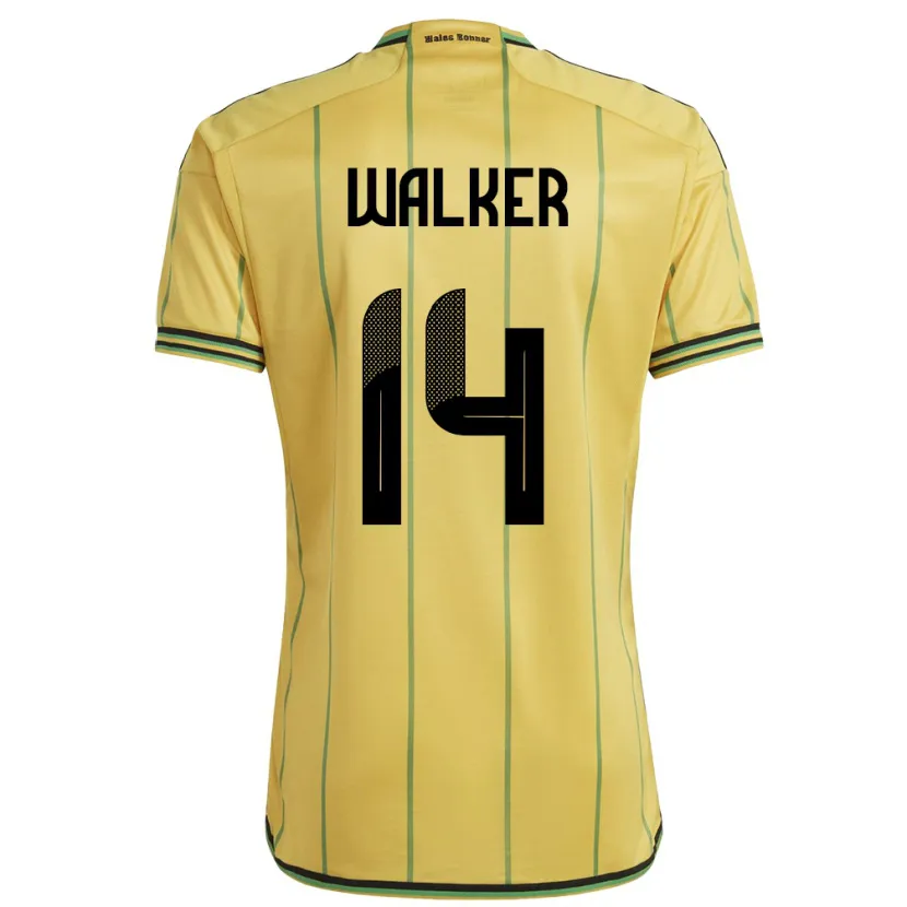 Danxen Barn Jamaica Ricshya Walker #14 Gul Hjemmetrøye Drakt Trøye 24-26 Skjorter T-Skjorte
