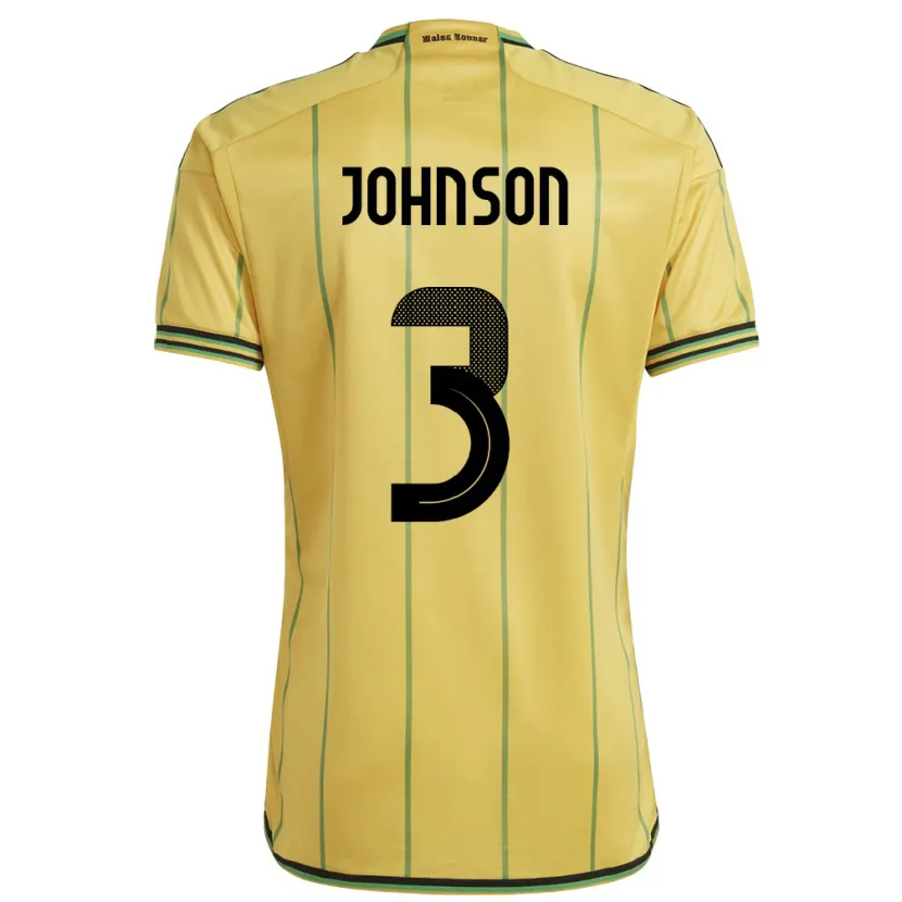 Danxen Barn Jamaica Melissa Johnson #3 Gul Hjemmetrøye Drakt Trøye 24-26 Skjorter T-Skjorte