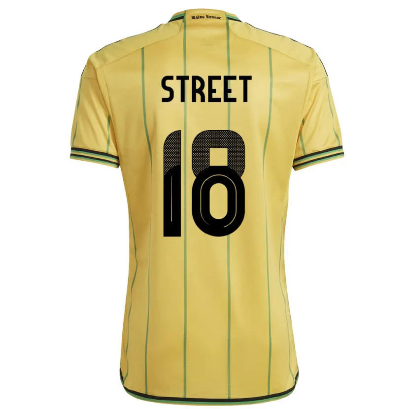 Danxen Barn Jamaica Sydnie Street #18 Gul Hjemmetrøye Drakt Trøye 24-26 Skjorter T-Skjorte