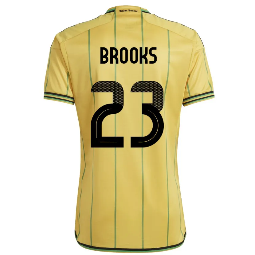 Danxen Barn Jamaica Liya Brooks #23 Gul Hjemmetrøye Drakt Trøye 24-26 Skjorter T-Skjorte