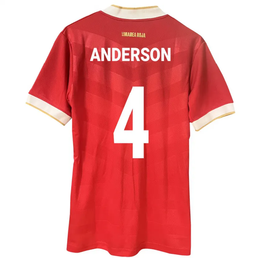Danxen Barn Panama Eduardo Anderson #4 Rød Hjemmetrøye Drakt Trøye 24-26 Skjorter T-Skjorte