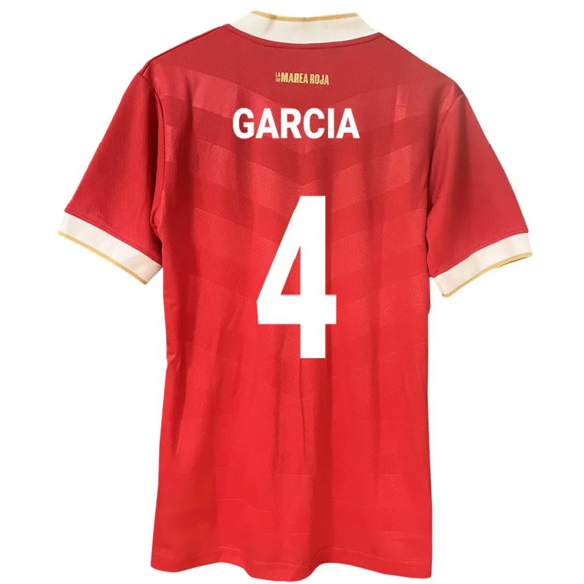 Danxen Barn Panama Giancarlos García #4 Rød Hjemmetrøye Drakt Trøye 24-26 Skjorter T-Skjorte