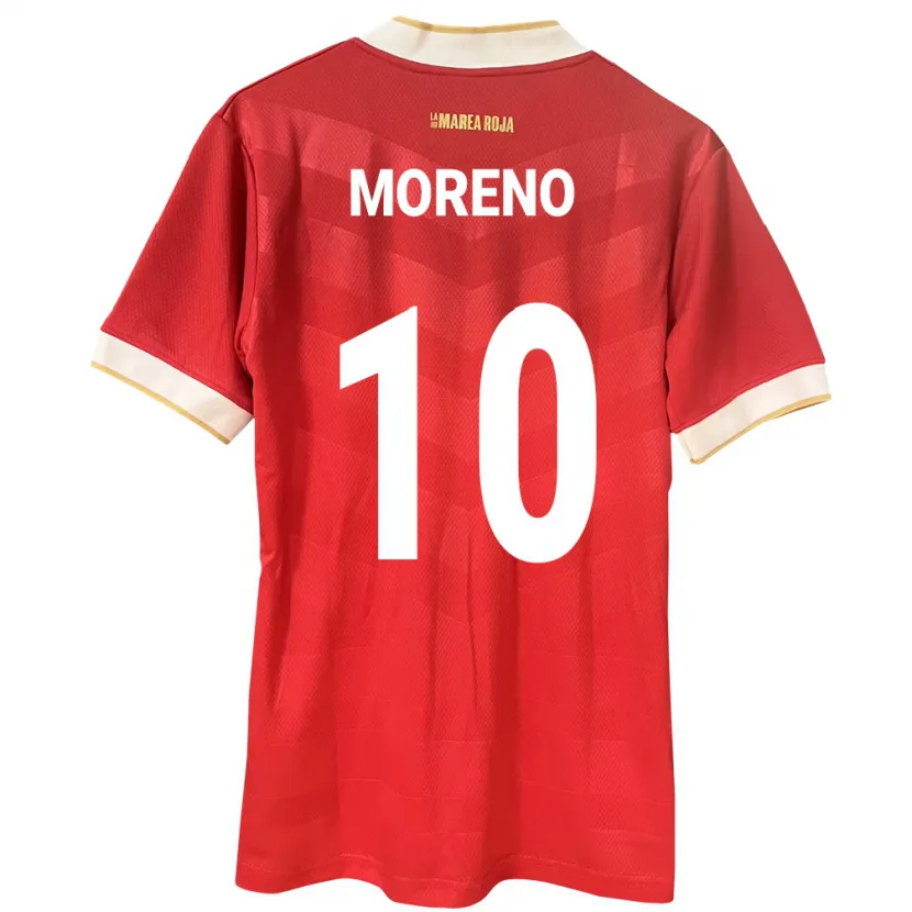 Danxen Barn Panama Éric Moreno #10 Rød Hjemmetrøye Drakt Trøye 24-26 Skjorter T-Skjorte