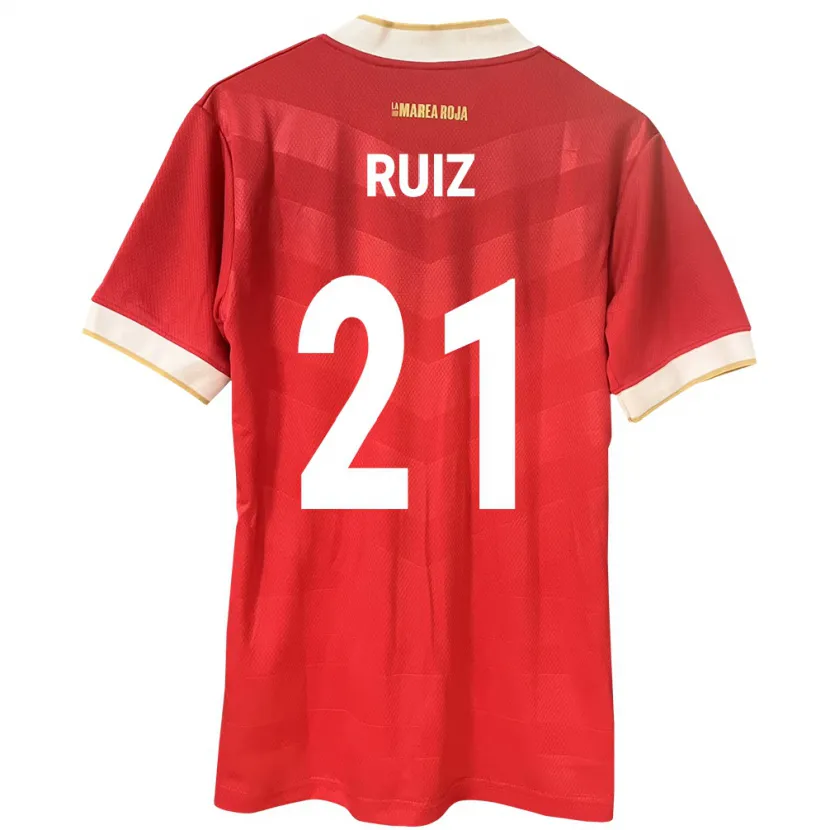 Danxen Barn Panama Alberto Ruiz #21 Rød Hjemmetrøye Drakt Trøye 24-26 Skjorter T-Skjorte