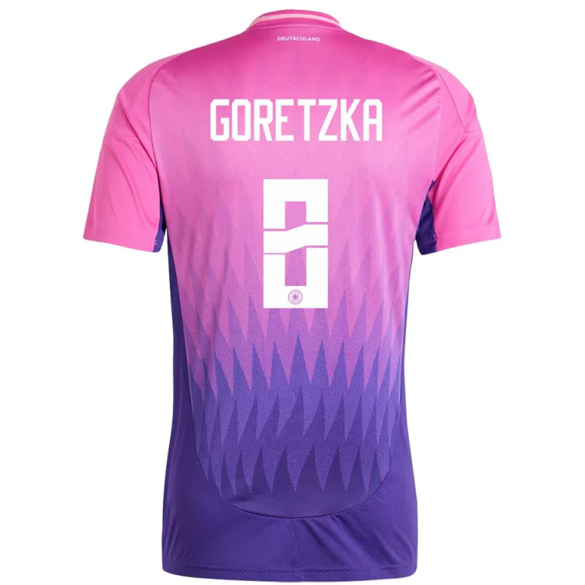 Danxen Barn Tyskland Leon Goretzka #8 Rosa Lilla Bortetrøye Drakt Trøye 24-26 Skjorter T-Skjorte