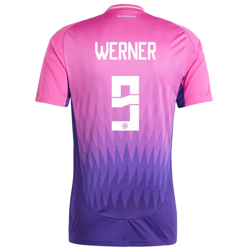 Danxen Barn Tyskland Timo Werner #9 Rosa Lilla Bortetrøye Drakt Trøye 24-26 Skjorter T-Skjorte
