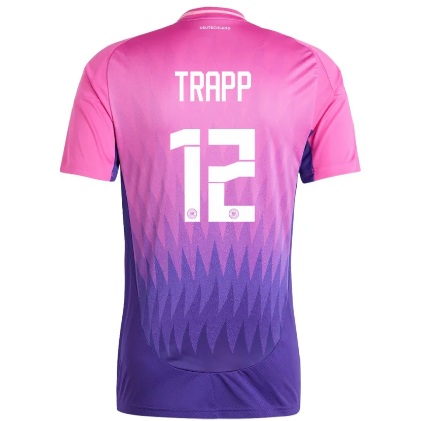 Danxen Barn Tyskland Kevin Trapp #12 Rosa Lilla Bortetrøye Drakt Trøye 24-26 Skjorter T-Skjorte