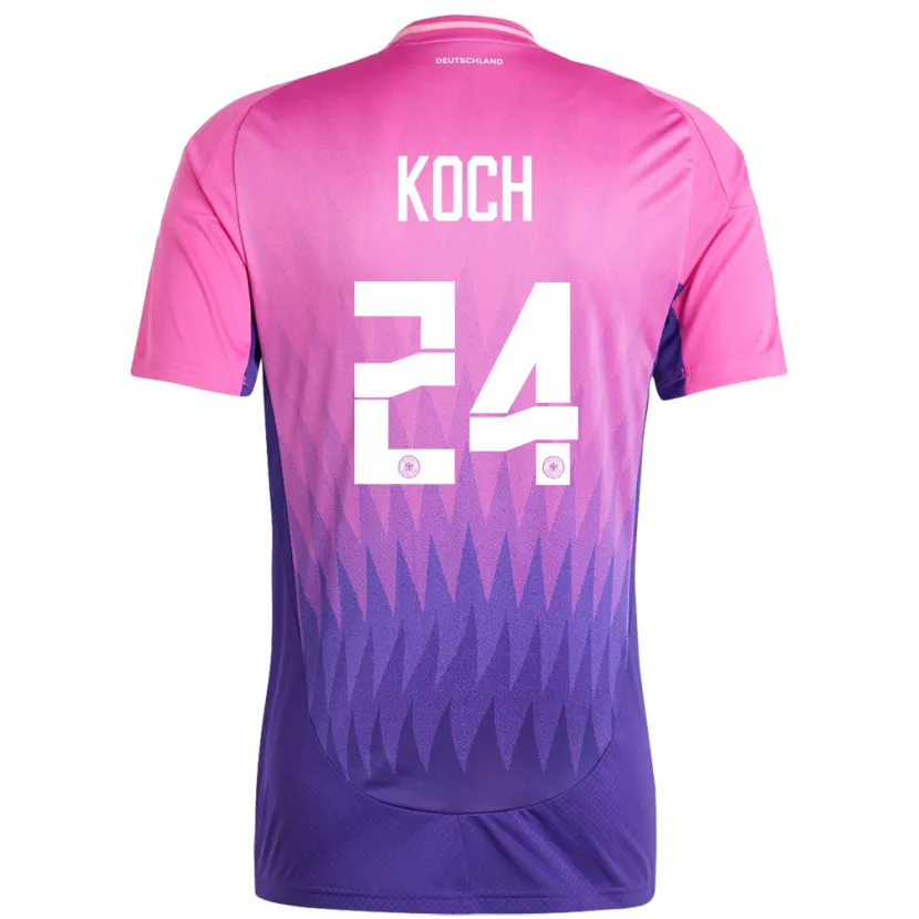 Danxen Barn Tyskland Robin Koch #24 Rosa Lilla Bortetrøye Drakt Trøye 24-26 Skjorter T-Skjorte