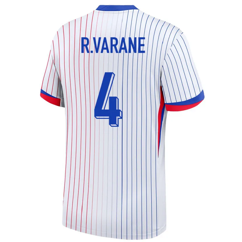 Danxen Barn Frankrike Raphael Varane #4 Hvit Bortetrøye Drakt Trøye 24-26 Skjorter T-Skjorte