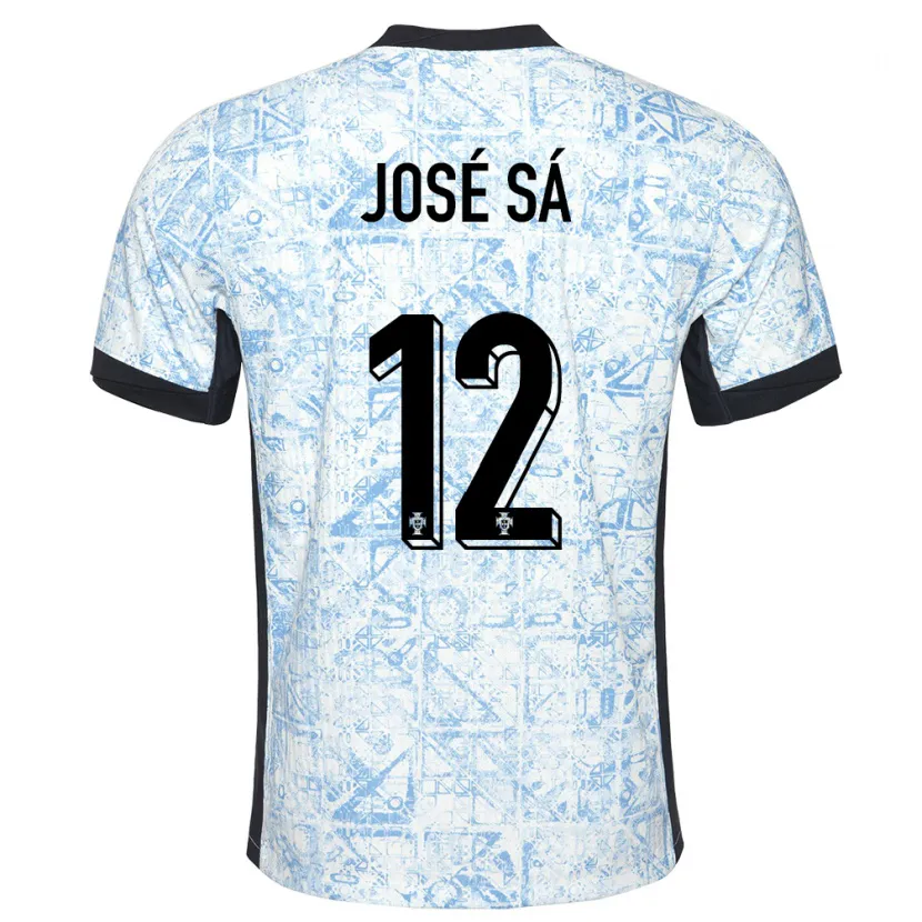 Danxen Barn Portugal Jose Sa #12 Kremblå Bortetrøye Drakt Trøye 24-26 Skjorter T-Skjorte