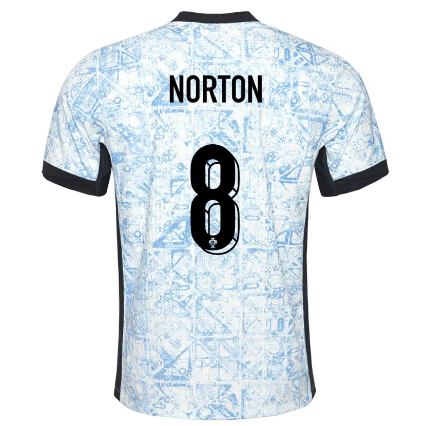Danxen Barn Portugal Andreia Norton #8 Kremblå Bortetrøye Drakt Trøye 24-26 Skjorter T-Skjorte