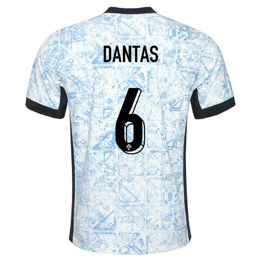 Danxen Barn Portugal Tiago Dantas #6 Kremblå Bortetrøye Drakt Trøye 24-26 Skjorter T-Skjorte