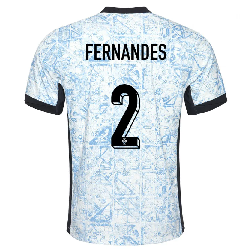 Danxen Barn Portugal Martim Fernandes #2 Kremblå Bortetrøye Drakt Trøye 24-26 Skjorter T-Skjorte