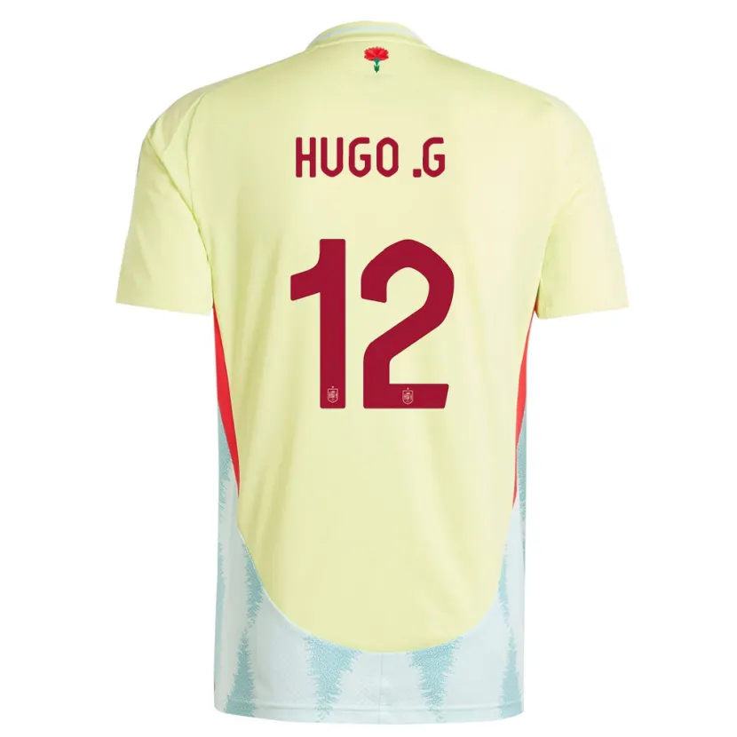 Danxen Barn Spania Hugo Guillamon #12 Gul Bortetrøye Drakt Trøye 24-26 Skjorter T-Skjorte