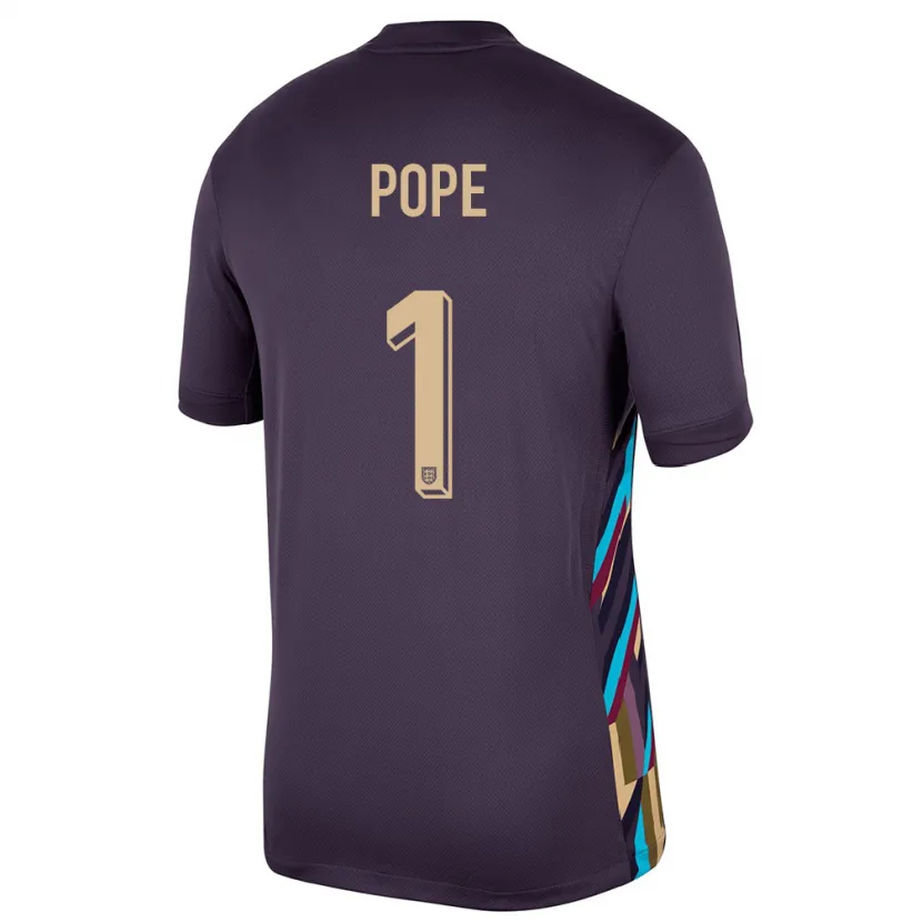 Danxen Barn England Nick Pope #1 Mørk Rosin Bortetrøye Drakt Trøye 24-26 Skjorter T-Skjorte
