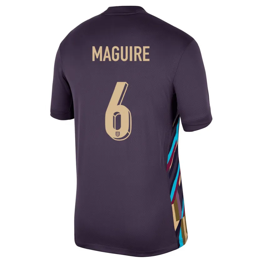 Danxen Barn England Harry Maguire #6 Mørk Rosin Bortetrøye Drakt Trøye 24-26 Skjorter T-Skjorte