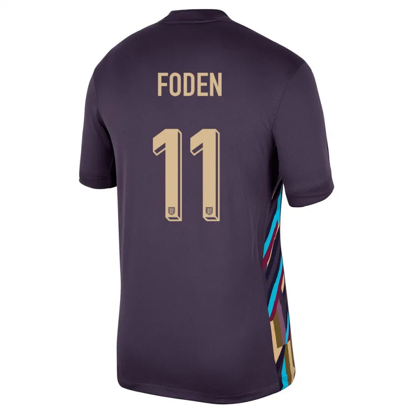 Danxen Barn England Phil Foden #11 Mørk Rosin Bortetrøye Drakt Trøye 24-26 Skjorter T-Skjorte