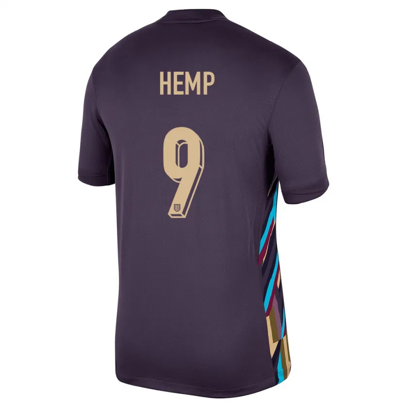 Danxen Barn England Lauren Hemp #9 Mørk Rosin Bortetrøye Drakt Trøye 24-26 Skjorter T-Skjorte