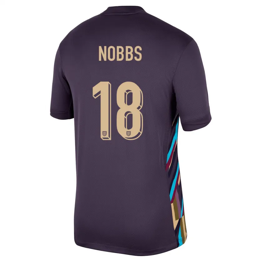 Danxen Barn England Jordan Nobbs #18 Mørk Rosin Bortetrøye Drakt Trøye 24-26 Skjorter T-Skjorte