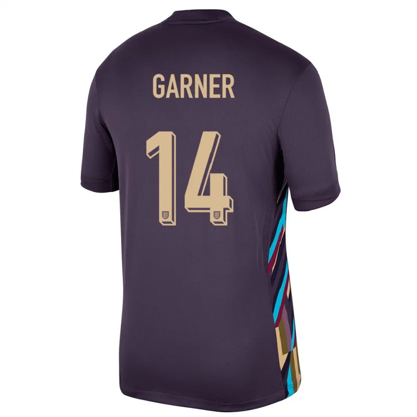 Danxen Barn England James Garner #14 Mørk Rosin Bortetrøye Drakt Trøye 24-26 Skjorter T-Skjorte